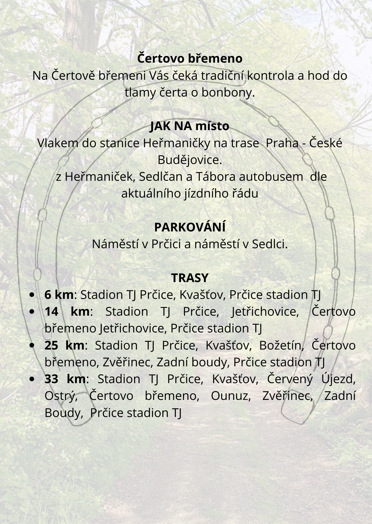 Pozvánka na 55. ročník pochodu - Čertova podkova