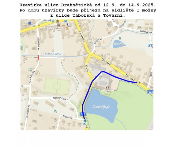 Uzavírka ulice Drahnetická