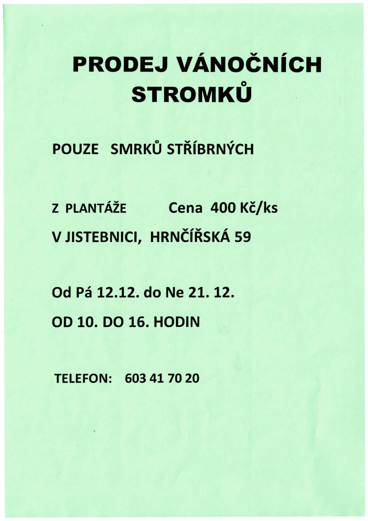 Prodej vánočních stromků