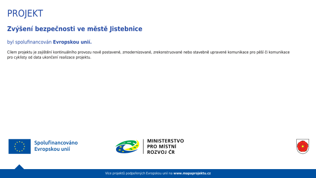 Zvýšení bezpečnosti ve městě Jistebnice